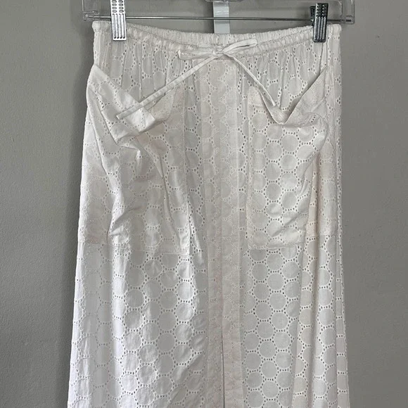 Lovers + Friends Fiona Cottagecore Romantic Maxi Skirt White Eyelet Lace XS - Picture 3 of 12